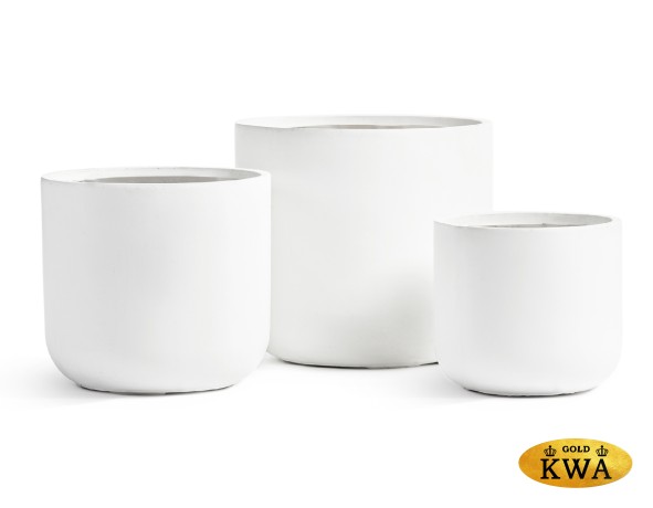 Кашпо TREEZ ERGO Just Цилиндр Белый камень д-30 см, в-27 см