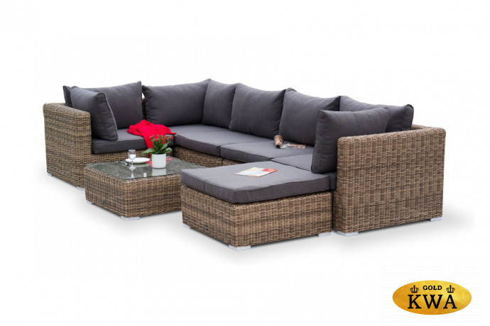 "Лунго" трансформирующаяся лаунж-зона из искусственного ротанга, цвет соломенный