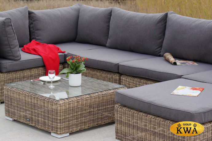 "Лунго" трансформирующаяся лаунж-зона из искусственного ротанга, цвет соломенный