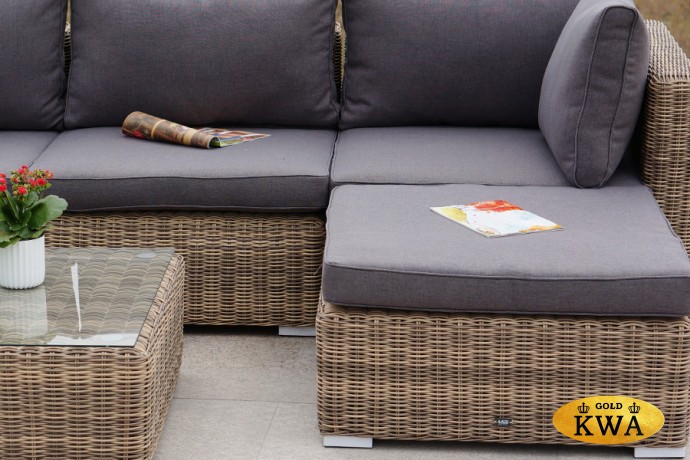 "Лунго" трансформирующаяся лаунж-зона из искусственного ротанга, цвет соломенный