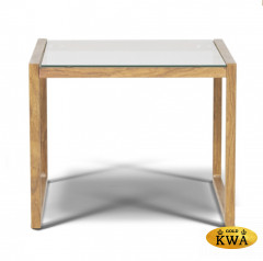 Лион столик кофейный стеклянный, каркас из алюминия