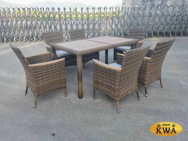 Обеденный комплект AMELIA коричневого цвета на 6 персон