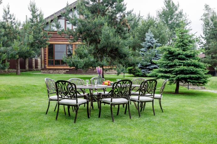 Обеденный комплект из литого алюминия WILHELM на 8 персон (овальный стол)