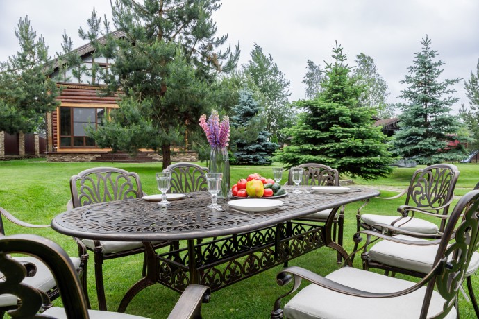 Обеденный комплект из литого алюминия WILHELM на 8 персон (овальный стол)