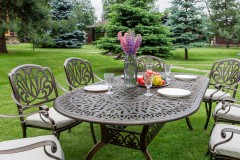 Обеденный комплект из литого алюминия WILHELM на 8 персон (овальный стол)