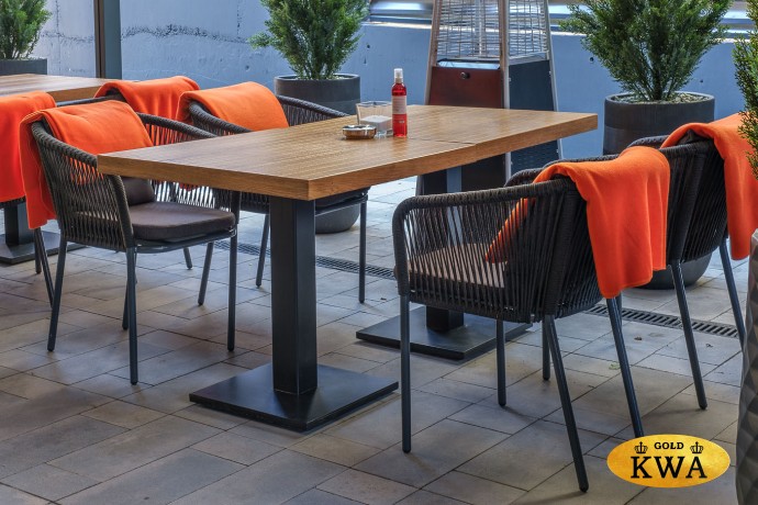 "Марсель" стул плетеный из роупа, каркас алюминий темно-серый (RAL7024) шагрень, роуп темно-серый круглый, ткань темно-серая