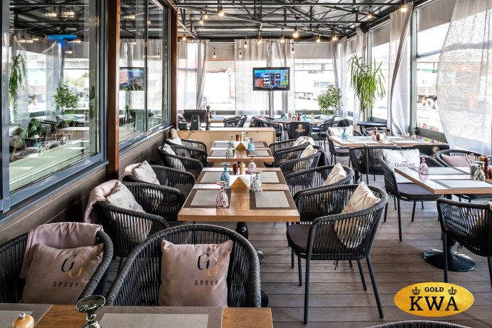 "Марсель" стул плетеный из роупа, каркас алюминий темно-серый (RAL7024) шагрень, роуп темно-серый круглый, ткань темно-серая