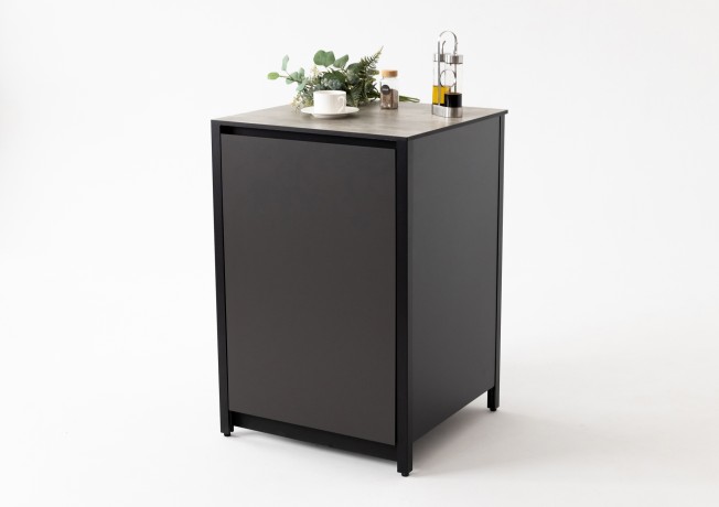 Шкаф напольный Lounge D-08, 60 см, черный/серый каспий