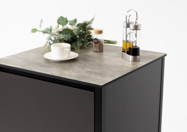 Шкаф напольный Lounge D-08, 60 см, черный/серый каспий