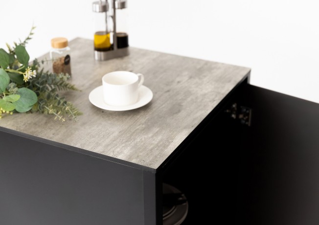 Шкаф напольный Lounge D-08, 60 см, черный/серый каспий