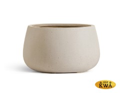 Кашпо TREEZ Effectory Beton Низкая чаша Белый песок в-18 см, д-34 см
