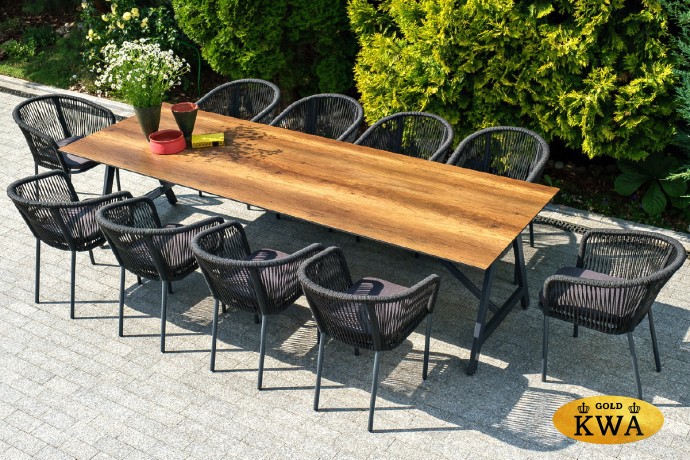 "Санта-Фе" обеденная группа на 10 персон, стол HPL "дуб", круглый роуп