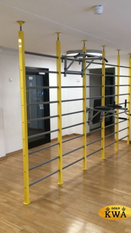 Шведская стенка металлическая с креплением враспор ПРОФ PR (2.47 - 3.15 м)