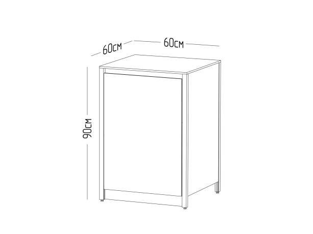 Шкаф напольный Lounge D-08, 60 см, дуб сонома/черный мрамор
