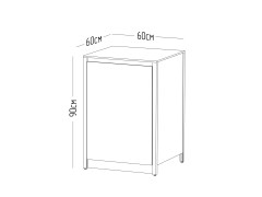 Шкаф напольный Lounge D-08, 60 см, дуб сонома/черный мрамор