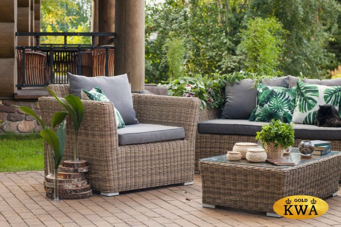 "Капучино" кресло из искусственного ротанга, цвет соломенный