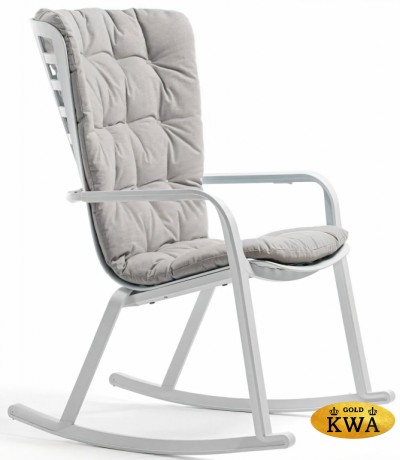 Кресло-качалка пластиковое с подушкой