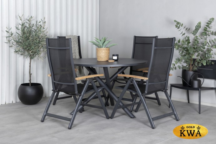 Timra AL-R Комплект обеденной мебели антрацит/черный, алюминий