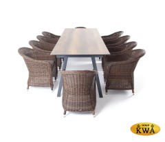 &quot;Рио&quot; обеденная группа на 10 персон, стол HPL &quot;дуб&quot;, цвет коричневый