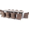 "Рио" обеденная группа на 10 персон, стол HPL "дуб", цвет коричневый