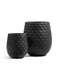 Кашпо TREEZ ERGO Diamond Округлая чаша Антрацит д-44, в-50 см