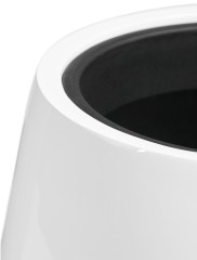 Кашпо TREEZ Effectory Gloss Design-Чаша Белый глянцевый лак в-35 см, д-32 см