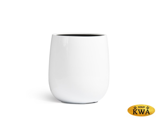 Кашпо TREEZ Effectory Gloss Design-Чаша Белый глянцевый лак в-35 см, д-32 см