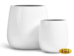 Кашпо TREEZ Effectory Gloss Design-Чаша Белый глянцевый лак в-35 см, д-32 см