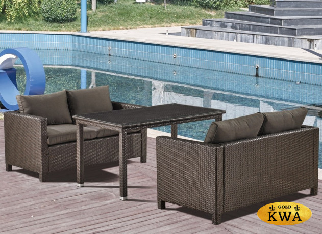 Обеденный комплект плетеной мебели с диванами T256A/S59A-W53 Brown