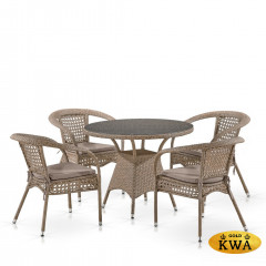 Комплект плетеной мебели Лион-1B T220CT/Y32-W56 Light brown 4Pcs