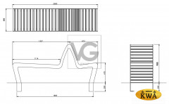 Скамейка Валенсия 2х0,45х0,45
