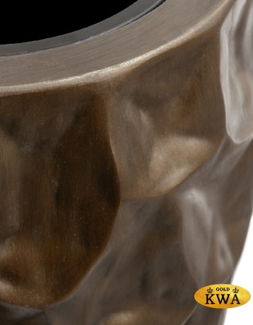 Кашпо TREEZ Effectory Metal Высокий округлый конус Design Crumple Чернёная бронза д-42, в-75 см 1/1