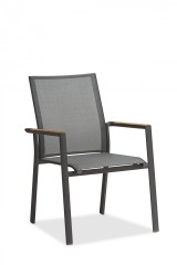 Timra T-N Комплект обеденной мебели антрацит/натуральный, алюминий/тик