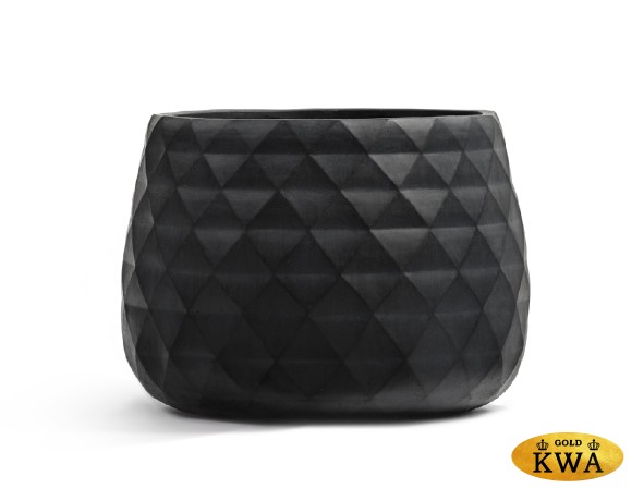 Кашпо TREEZ ERGO Diamond Низкая чаша Антрацит д-35, в-24 см