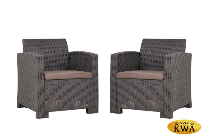 Кресло (2шт.) b:rattan Arizona, венге (2 подушки)