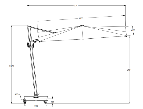 Варалло Зонт антрацит/бежевый, алюминий
