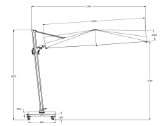 Varallo Зонт антрацит/бежевый, алюминий