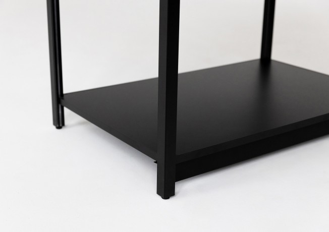 Cтол разделочный с мойкой Lounge B-02S-R, 90 см, черный/серый каспий