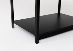 Cтол разделочный с мойкой Lounge B-02S-R, 90 см, черный/серый каспий