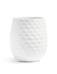 Кашпо TREEZ ERGO Diamond Округлая чаша Белый камень д-44, в-50 см
