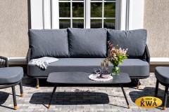 &quot;Лугано&quot; лаунж-зона 5-местная плетеная из роупа (веревки), каркас алюминиевый темно-серый, роуп темно-серый