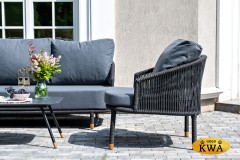 &quot;Лугано&quot; лаунж-зона 5-местная плетеная из роупа (веревки), каркас алюминиевый темно-серый, роуп темно-серый