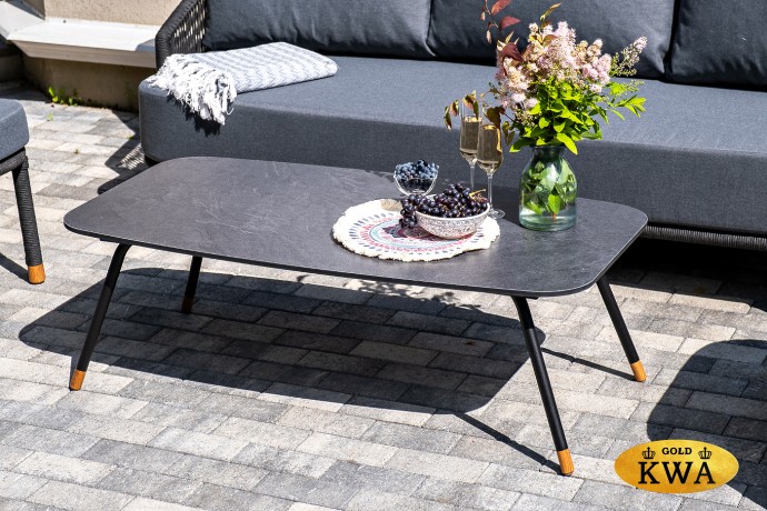 "Лугано" лаунж-зона 5-местная плетеная из роупа (веревки), каркас алюминиевый темно-серый, роуп темно-серый