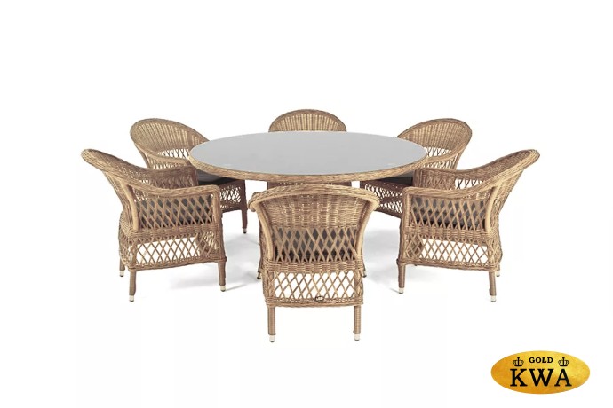 "Эспрессо–150 S" обеденная группа плетеная, цвет соломенный