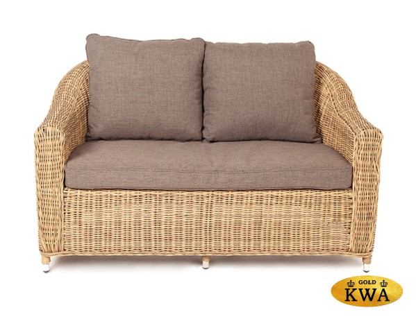 "Кон Панна" диван из искусственного ротанга двухместный, цвет соломенный