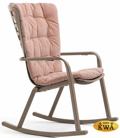 Кресло-качалка пластиковое с подушкой