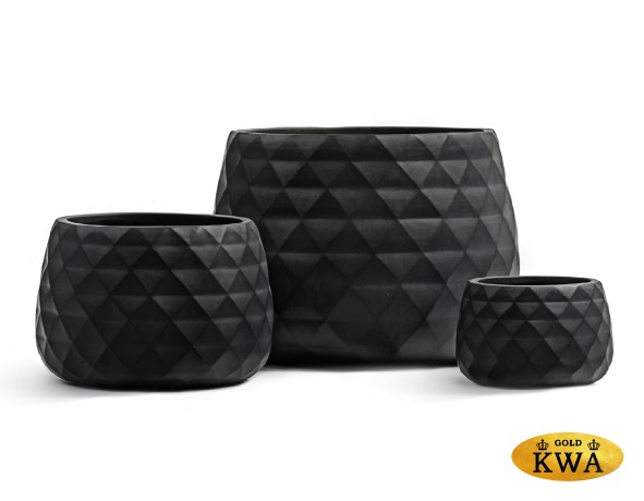 Кашпо TREEZ ERGO Diamond Низкая чаша Антрацит д-52, в-37 см