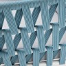 "Диего" кресло плетеное из роупа, каркас алюминий светло-серый (RAL7035) муар, роуп бирюзовый круглый, ткань светло-серая