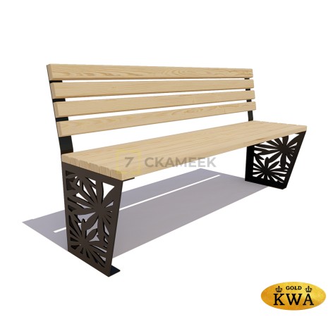 Скамейка «Ромашка» без подлокотников (1.2 ангарская сосна,40х60)