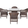 "Сицилия" обеденная группа плетеная, цвет коричневый